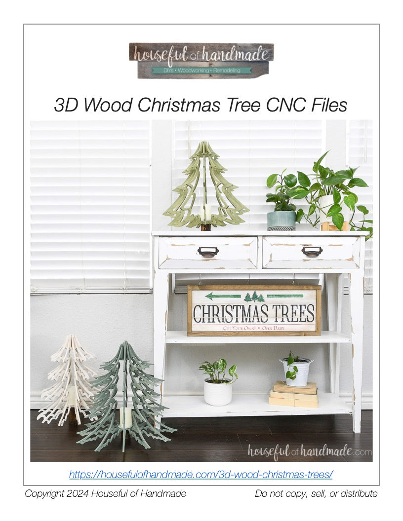 3D Wood Christmas Trees CNC Cut Files