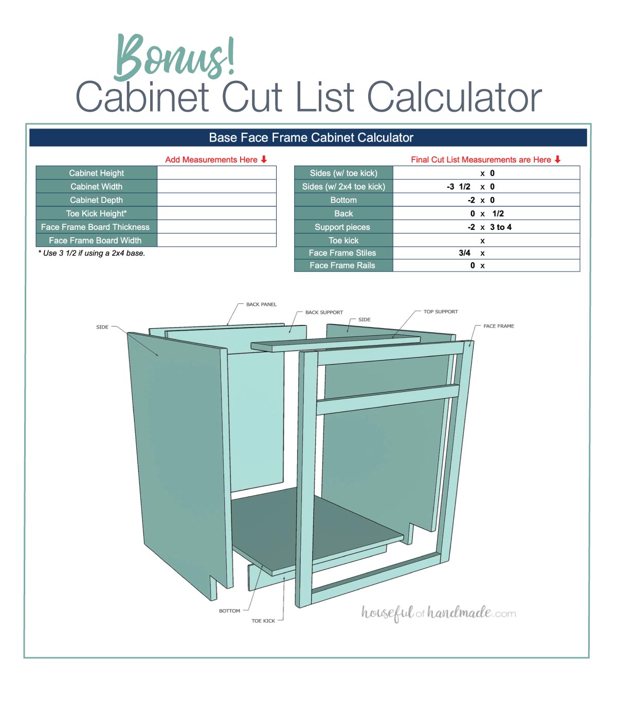 Face Frame Base Cabinet Woodworking Plans