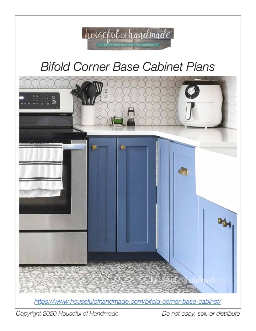 Face Frame Bifold Corner Base Cabinet Woodworking Plans