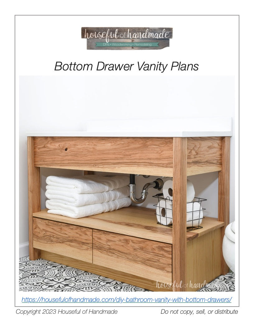 Bottom Drawer Vanity Woodworking Plans
