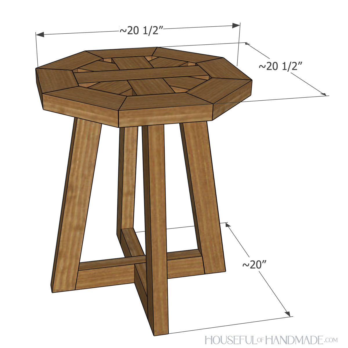 Octagon Side Table Woodworking Plans