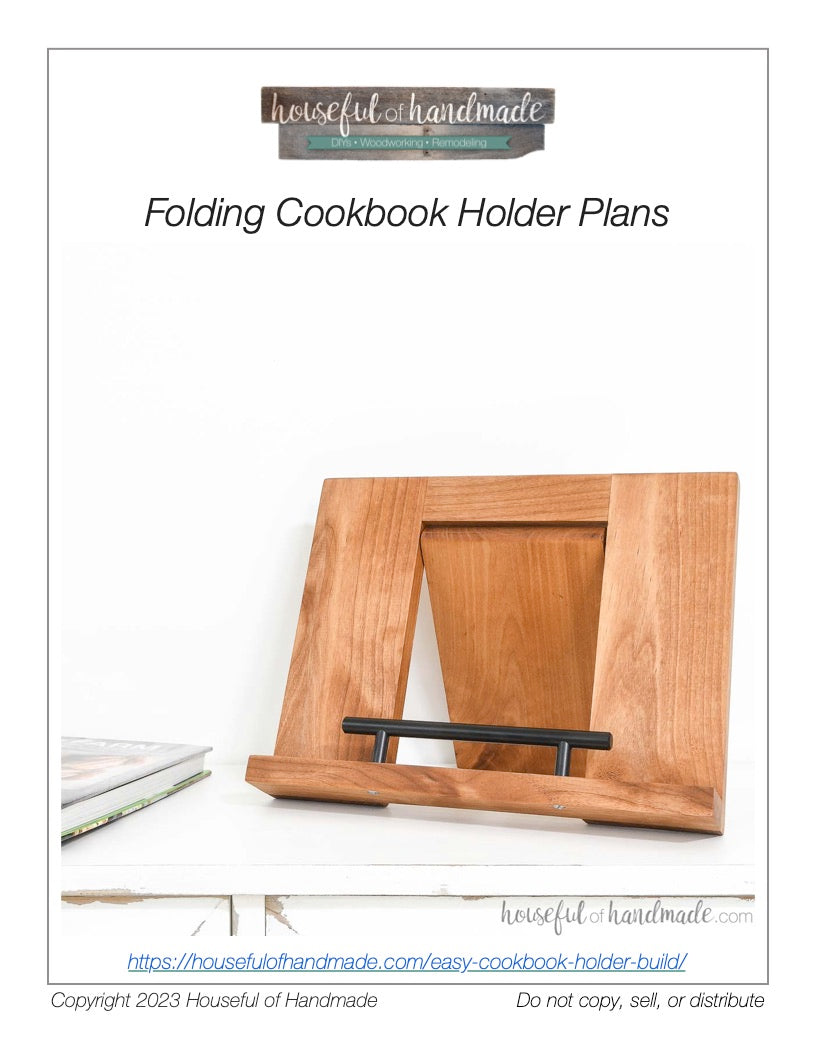 Folding Cookbook Holder Build Plans