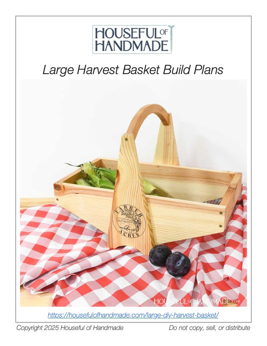 Large Garden Harvest Basket Woodworking Plans