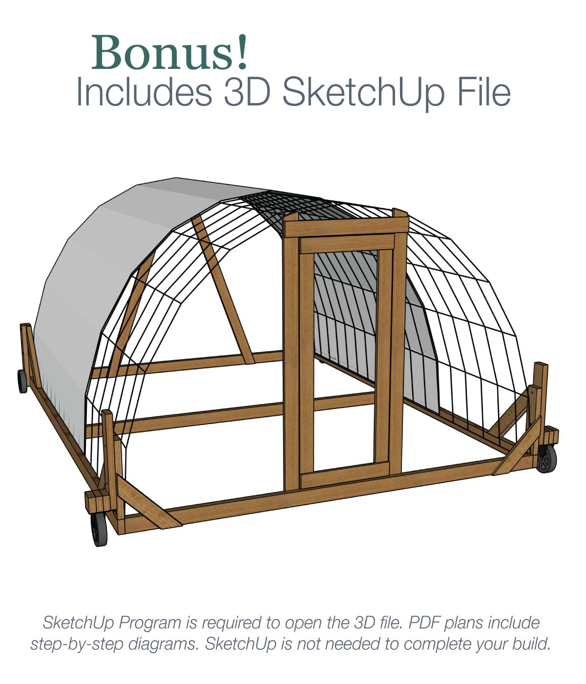 Large Chicken Tractor Woodworking Plans