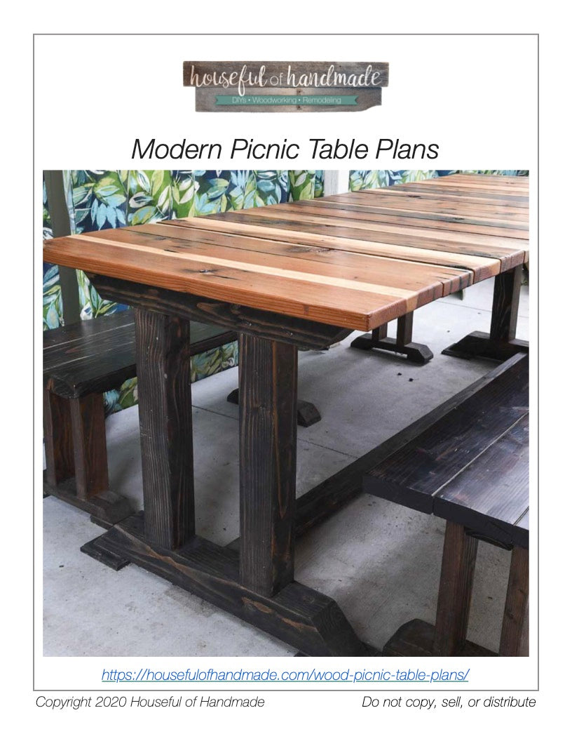 Modern Picnic Table Woodworking Plans