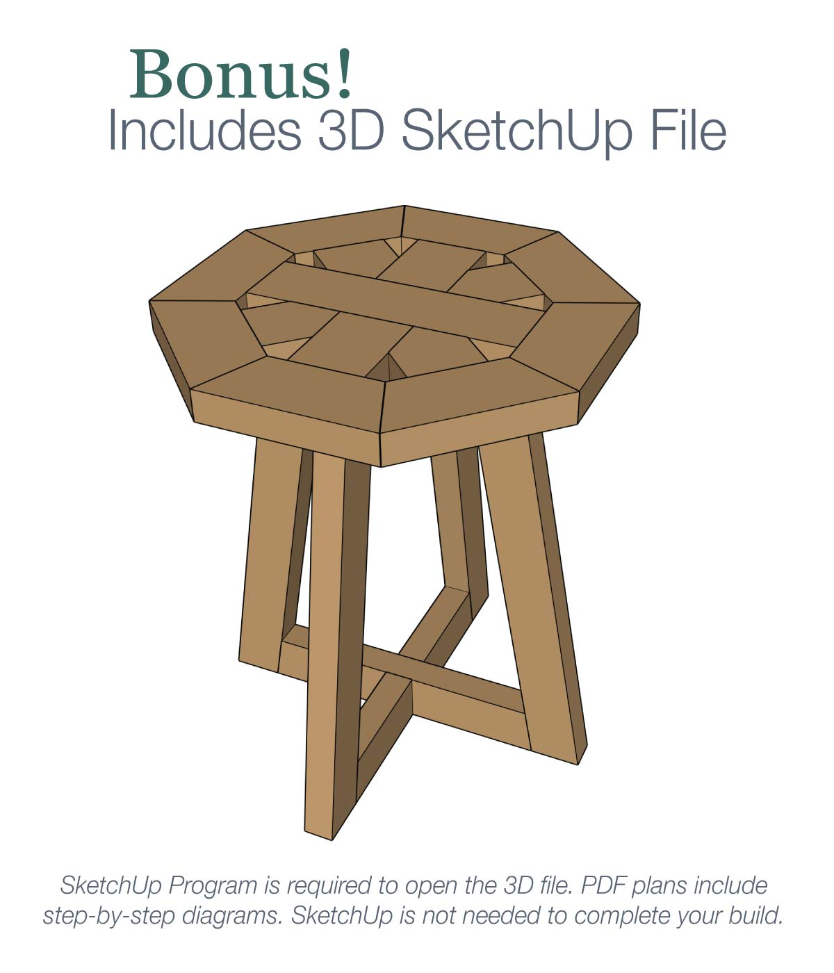 Octagon Side Table Woodworking Plans