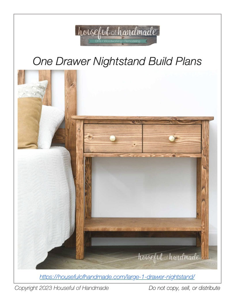 Classic 1 Drawer Nightstand with Shelf Build Plans