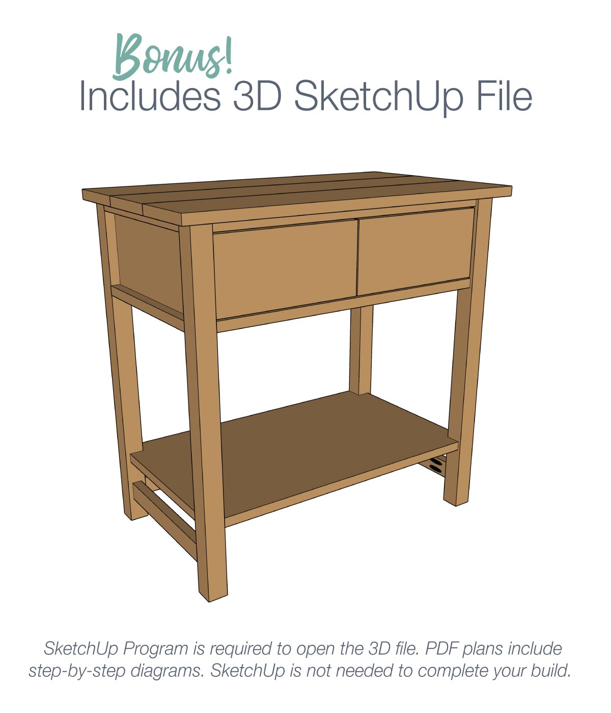 Classic 1 Drawer Nightstand with Shelf Build Plans