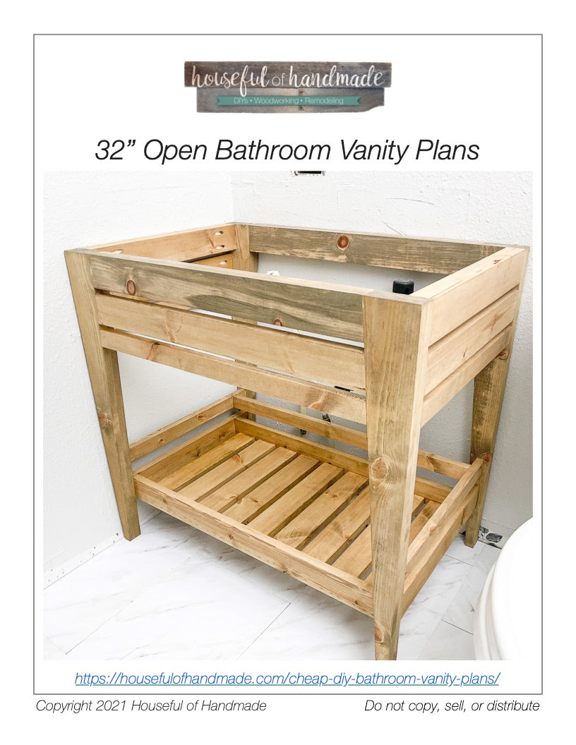 Open Bathroom Vanity Woodworking Plans