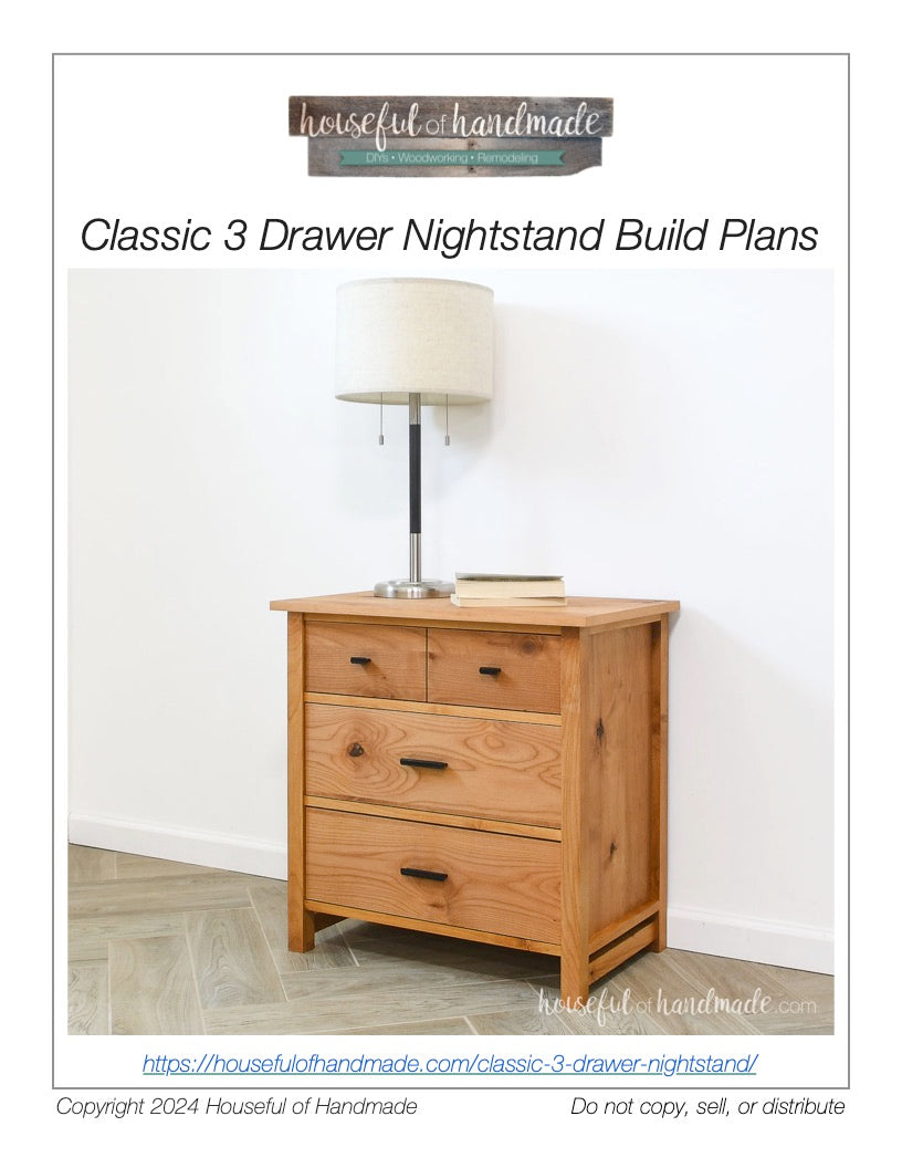 Classic 3 Drawer Nightstand Build Plans