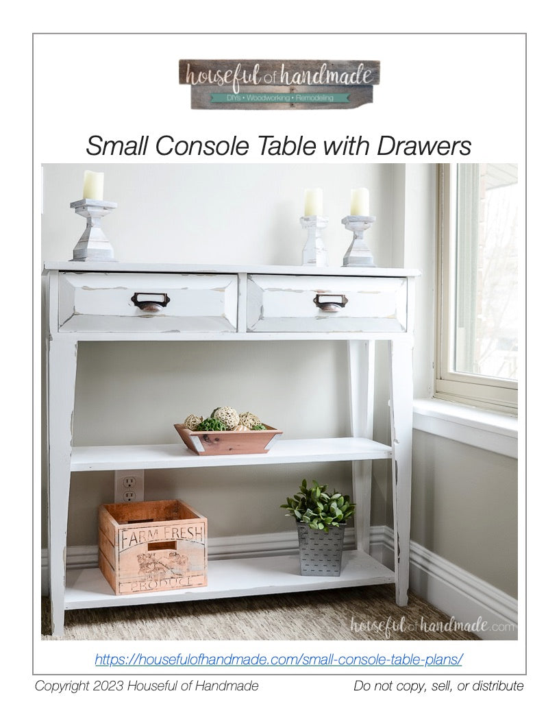Console Table with Drawers Woodworking Plans