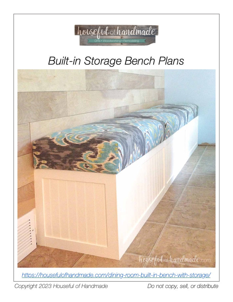 Built-in Storage Bench Woodworking Plans