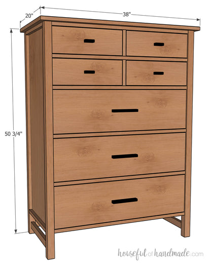 Classic Tall 7 Drawer Dresser Build Plans