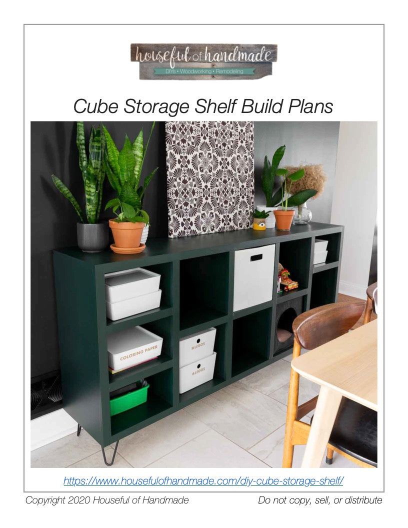 File Storage Design Plan Cube Storage Shelf Woodworking Plans - Printable PDF Build Plans ...