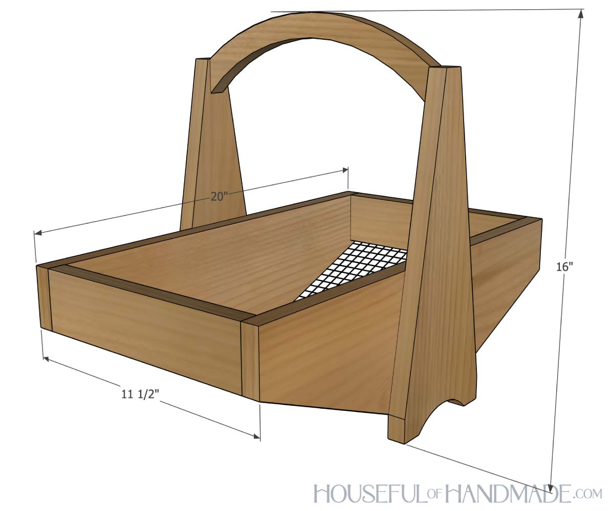 Large Garden Harvest Basket Woodworking Plans