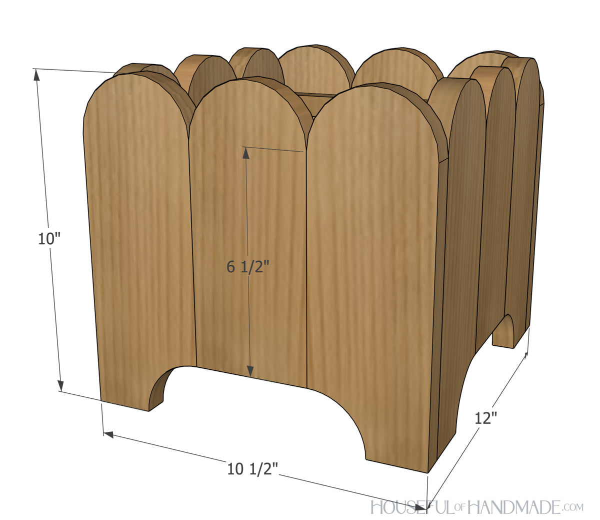 Scalloped Wood Planter Woodworking Plans