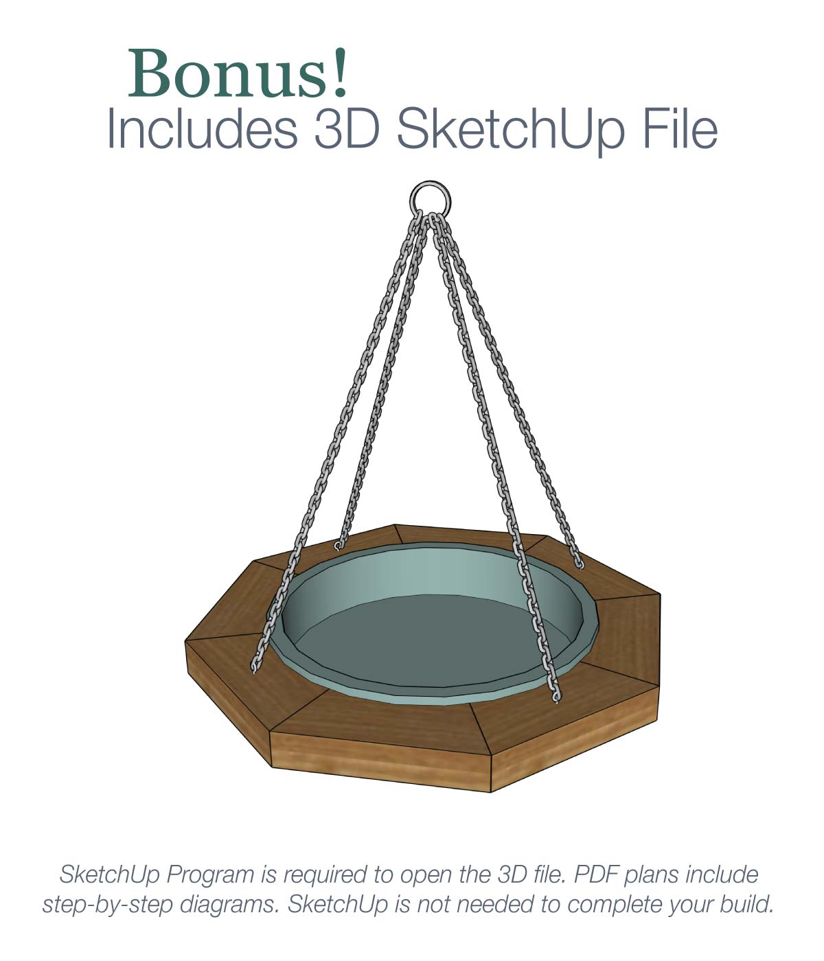 Easy Hanging Birdbath Woodworking Plans