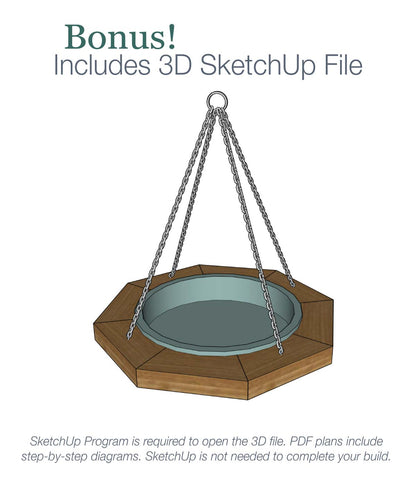 Easy Hanging Birdbath Woodworking Plans