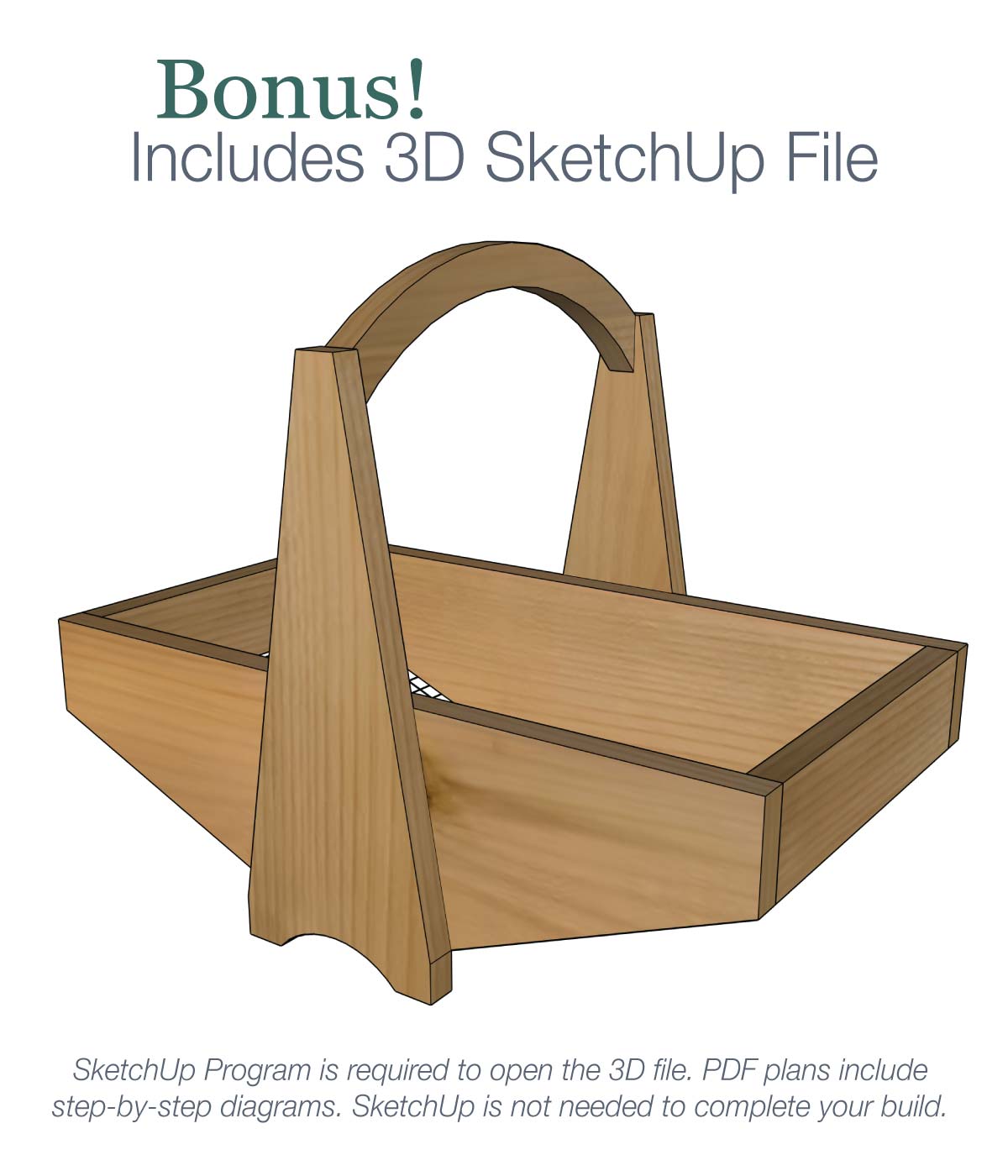 Large Garden Harvest Basket Woodworking Plans