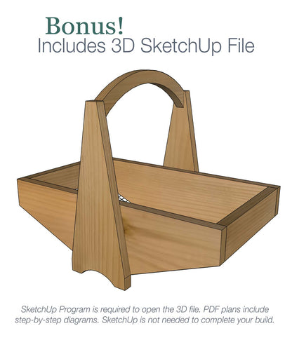 Large Garden Harvest Basket Woodworking Plans