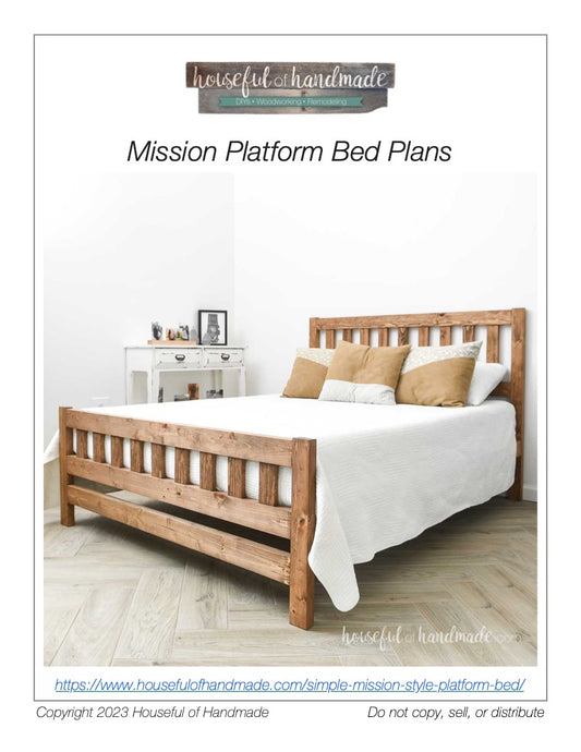 Mission Style Platform Bed Woodworking Plans