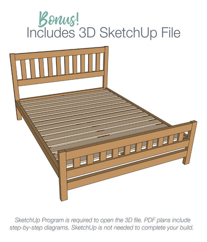Mission Style Platform Bed Woodworking Plans