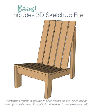 Modern Adirondack Chair Woodworking Plans - Printable PDF Build Plans ...