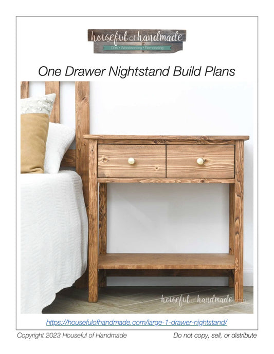 One Drawer Nightstand with Shelf Build Plans