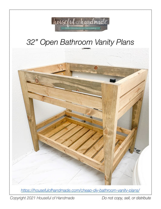 Open Bathroom Vanity Woodworking Plans