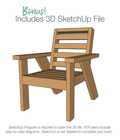 Outdoor Lounge Chair Woodworking Plans Printable PDF Build Plans