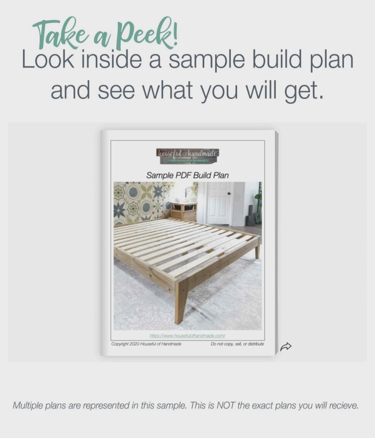 Platform Bed Frame Woodworking Plans - Printable PDF Build Plans ...