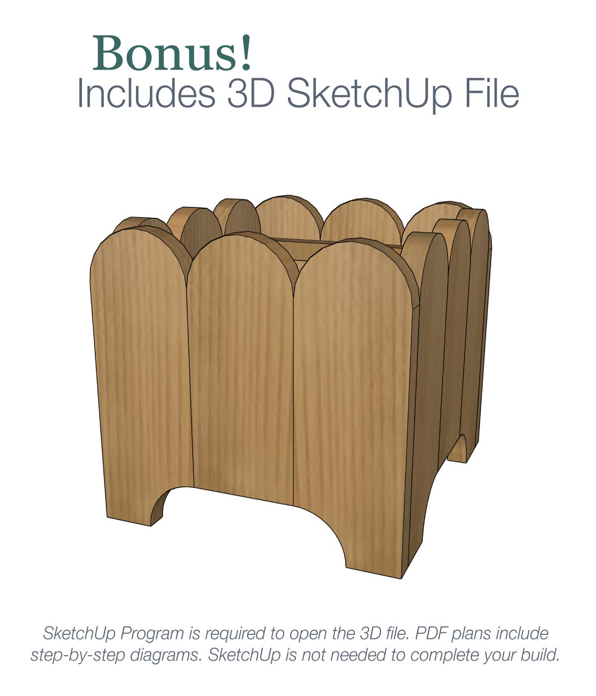 Scalloped Wood Planter Woodworking Plans