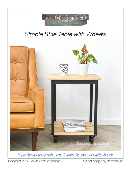 Simple Side Table with Wheels Build Plans