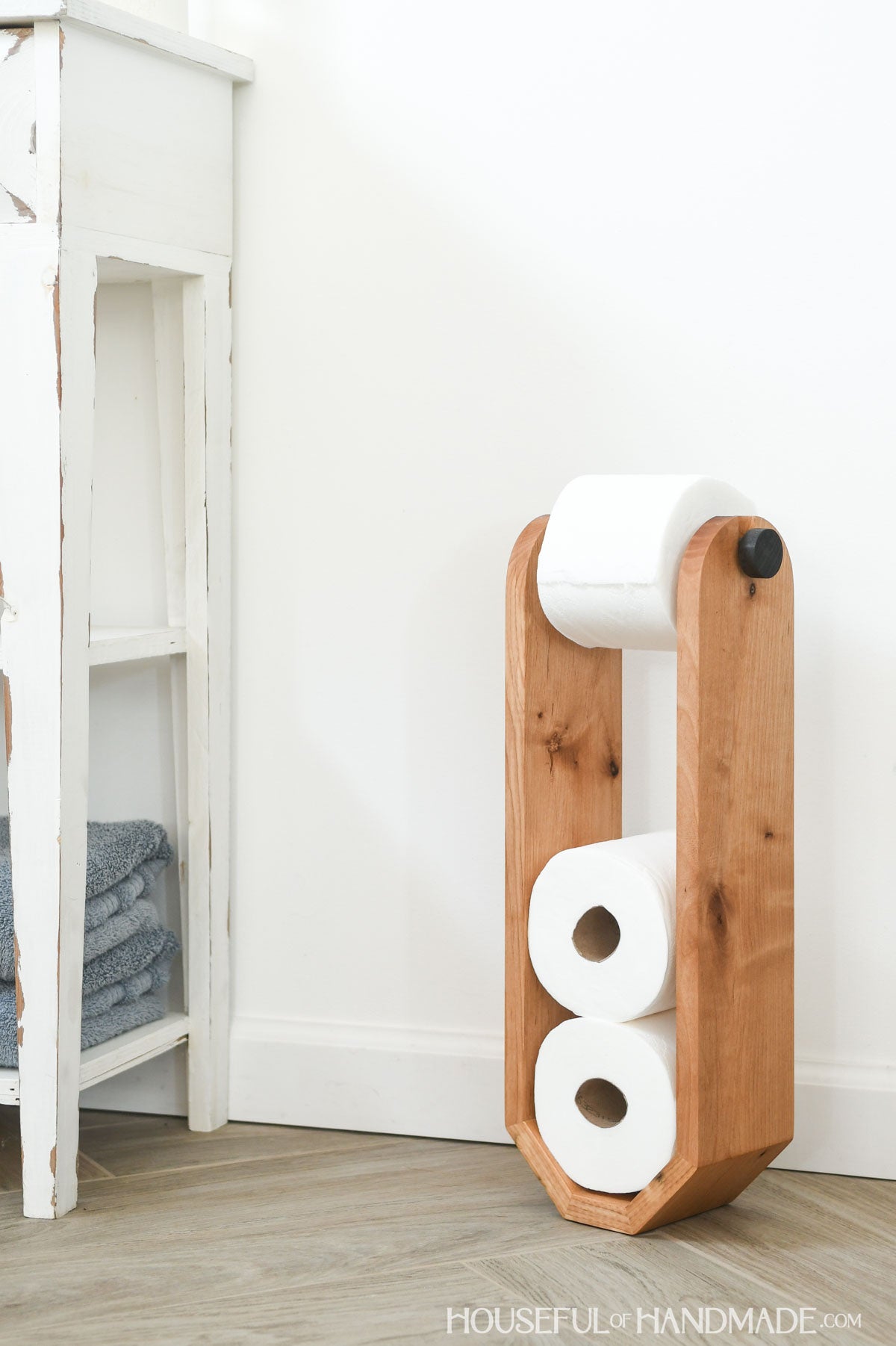 Freestanding Toilet Paper Holder Woodworking Plans