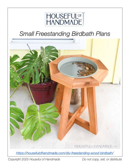 Freestanding Wood Birdbath Woodworking Plans