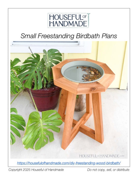 Freestanding Wood Birdbath Woodworking Plans