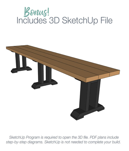 Dining Table Benches Woodworking Plans – Houseful of Handmade