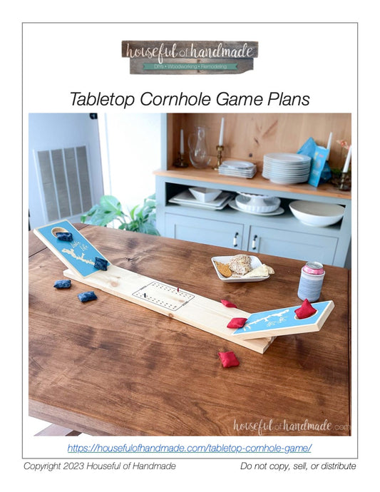Tabletop Cornhole Game Build Plans
