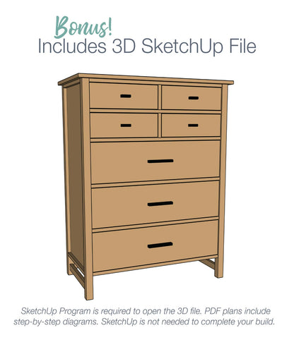 Classic Tall 7 Drawer Dresser Build Plans