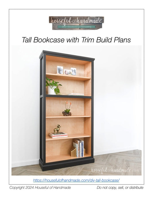 Tall Bookcase with Trim Woodworking Plans