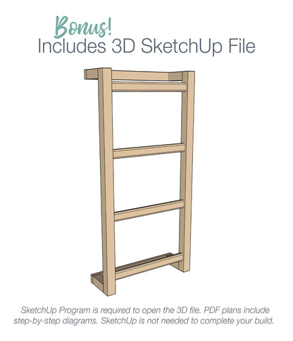 Wall Mounted Blanket Ladder Build Plans