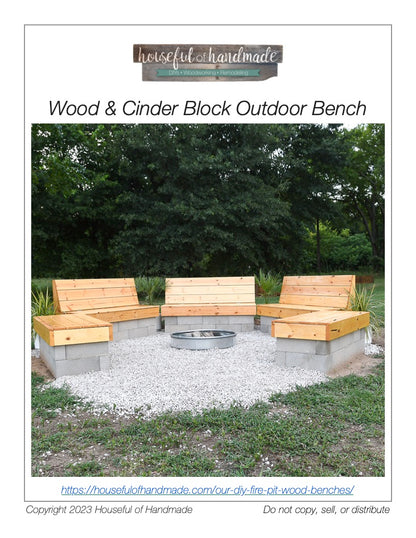 Wood & Cinder Block Outdoor Bench Woodworking Plans
