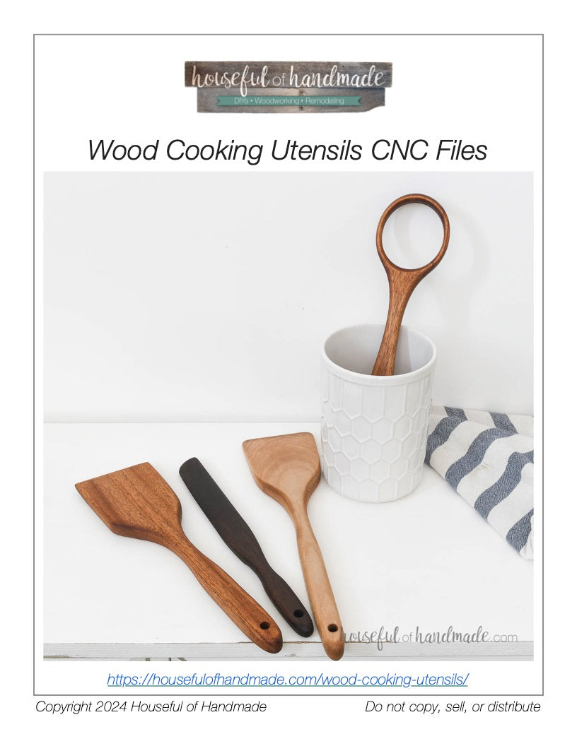 Wood Cooking Utensils Template and CNC Cut Files