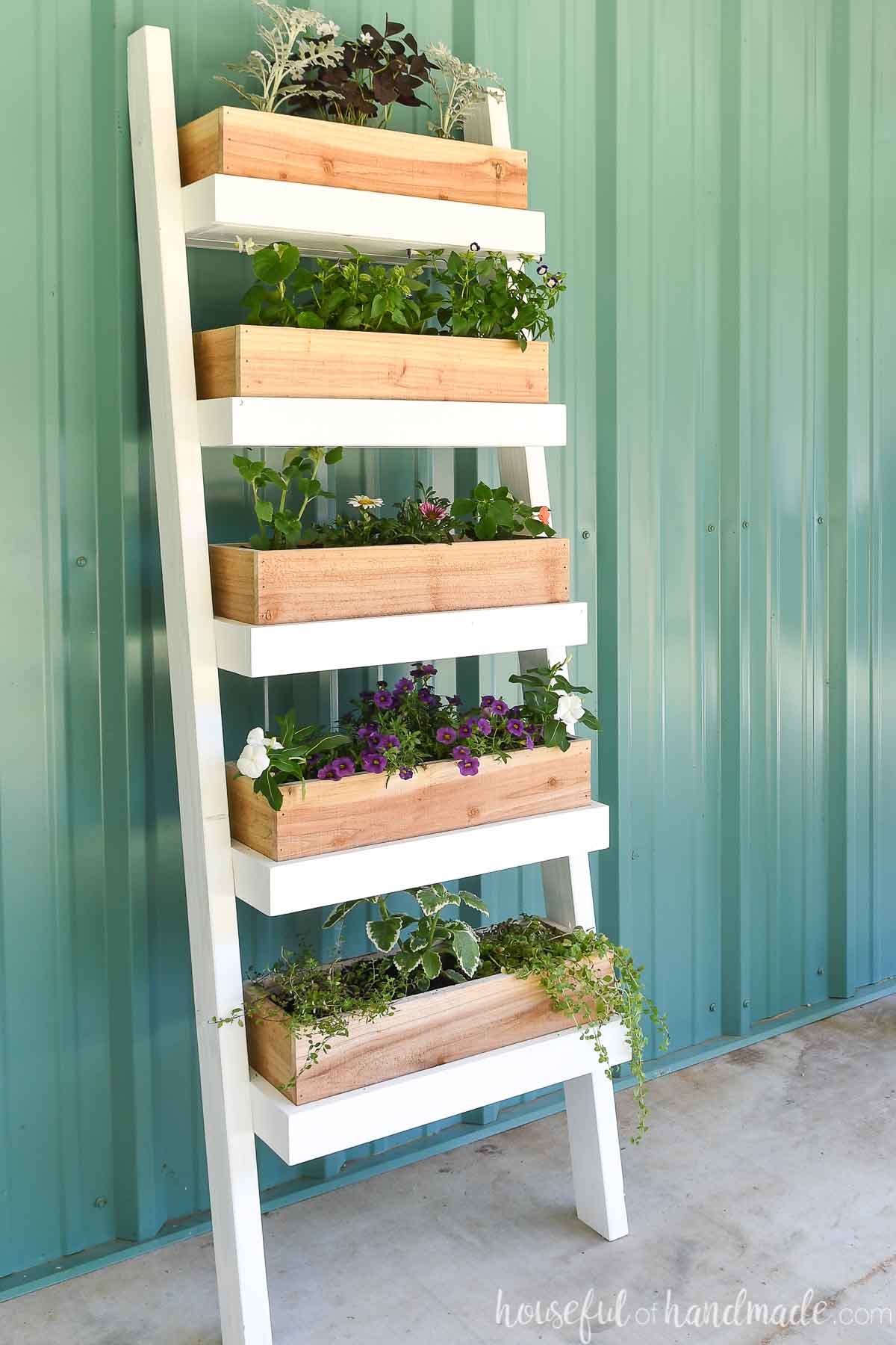 ladder planter indoor Vertical Ladder Planter Woodworking Plans